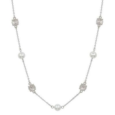 BEIBER SILVER & PEARL STATEMENT NECKLACE
