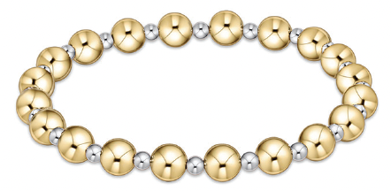 EXTENDS-MIXED METAL GRATEFUL 6MM BEAD BRACELET