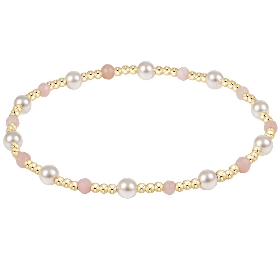 EXTENDS - PINK OPAL & PEARL SINCERITY 4MM GEM BRACELET
