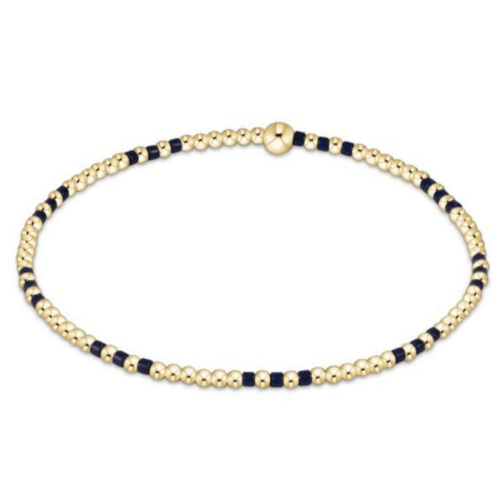 GAMEDAY MATTE NAVY HOPE JOY PATTERN 2MM BEAD BRACELET
