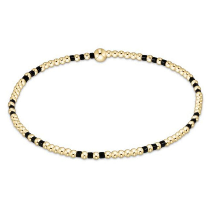 GAMEDAY ONYX HOPE JOY PATTERN 2MM BEAD BRACELET
