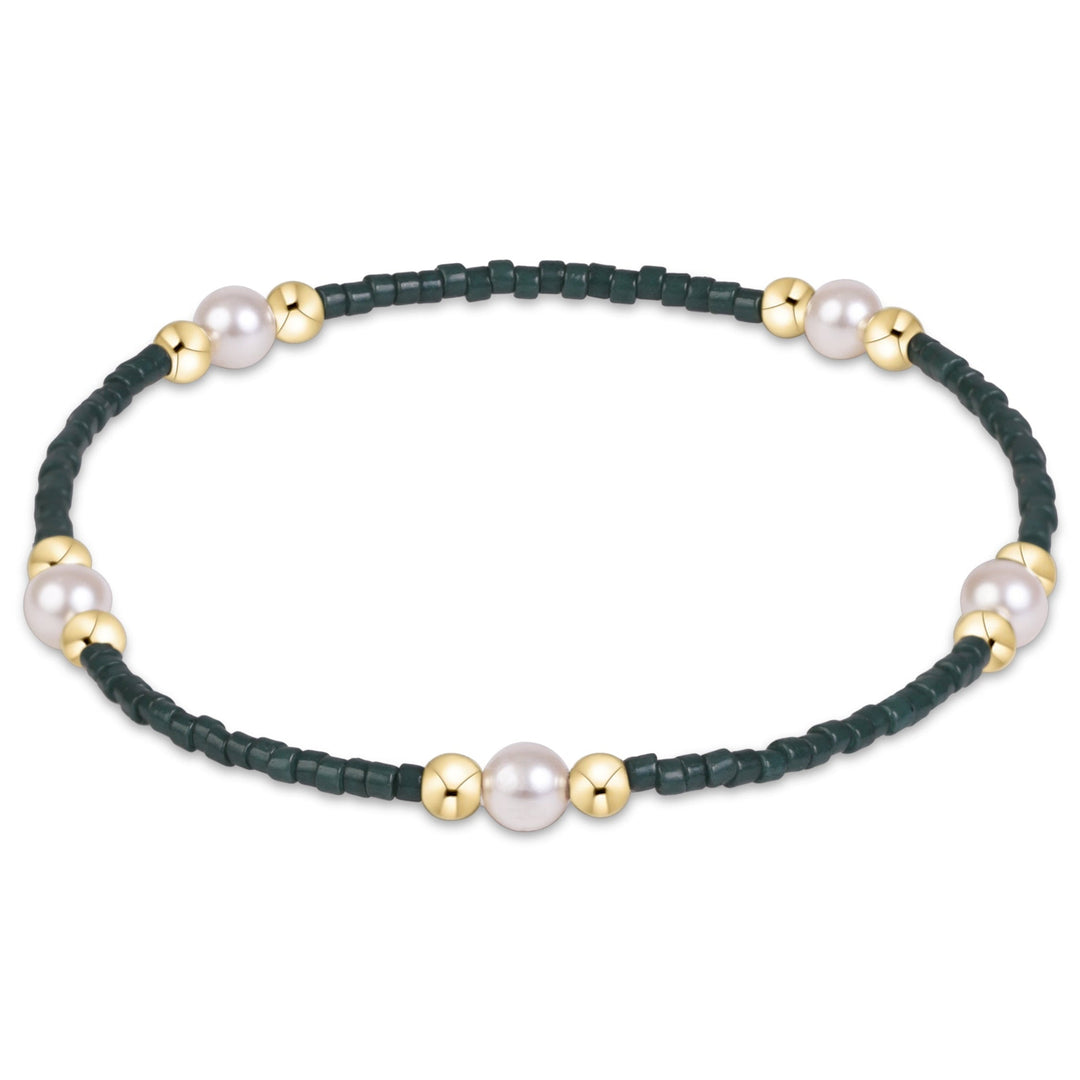 DARK GREEN GAMEDAY HOPE PURPOSE PEARL BRACELET