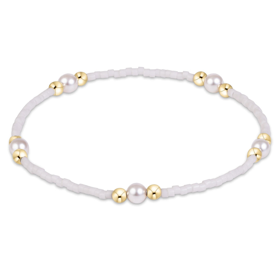WHITE GAMEDAY HOPE PURPOSE PEARL BRACELET

