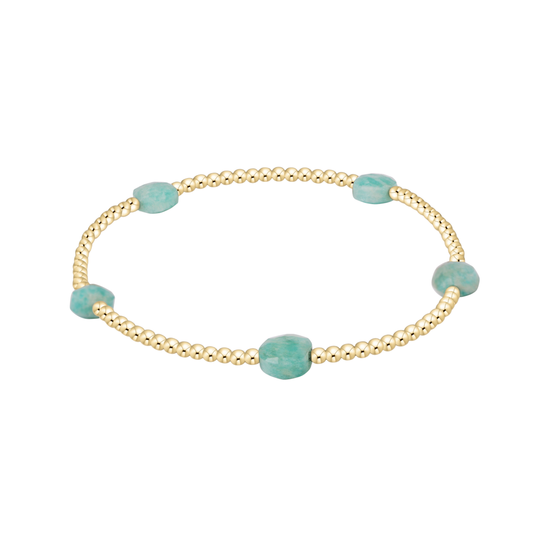 ADMIRE AMAZONITE SMALL GEMSTONE 2MM GOLD BRACELET
