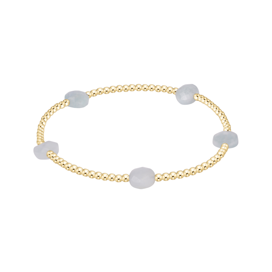 ADMIRE AQUAMARINE SMALL GEMSTONE 2MM GOLD BRACELET