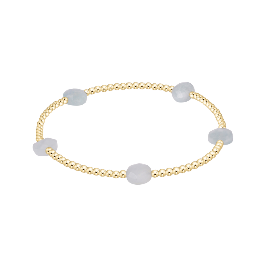 ADMIRE AQUAMARINE SMALL GEMSTONE 2MM GOLD BRACELET
