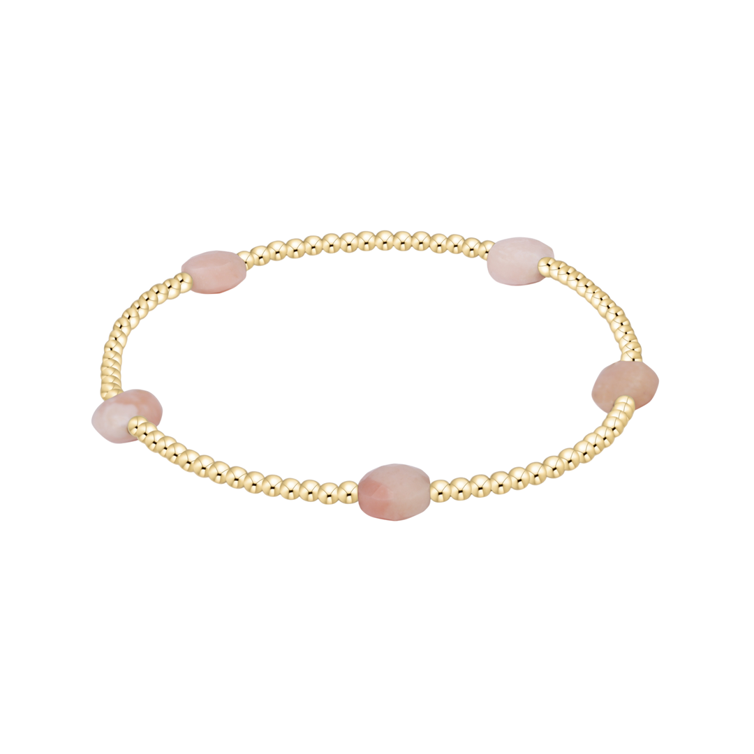 ADMIRE PINK OPAL SMALL GEMSTONE 2MM GOLD BRACELET