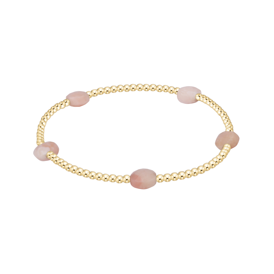 ADMIRE PINK OPAL SMALL GEMSTONE 2MM GOLD BRACELET
