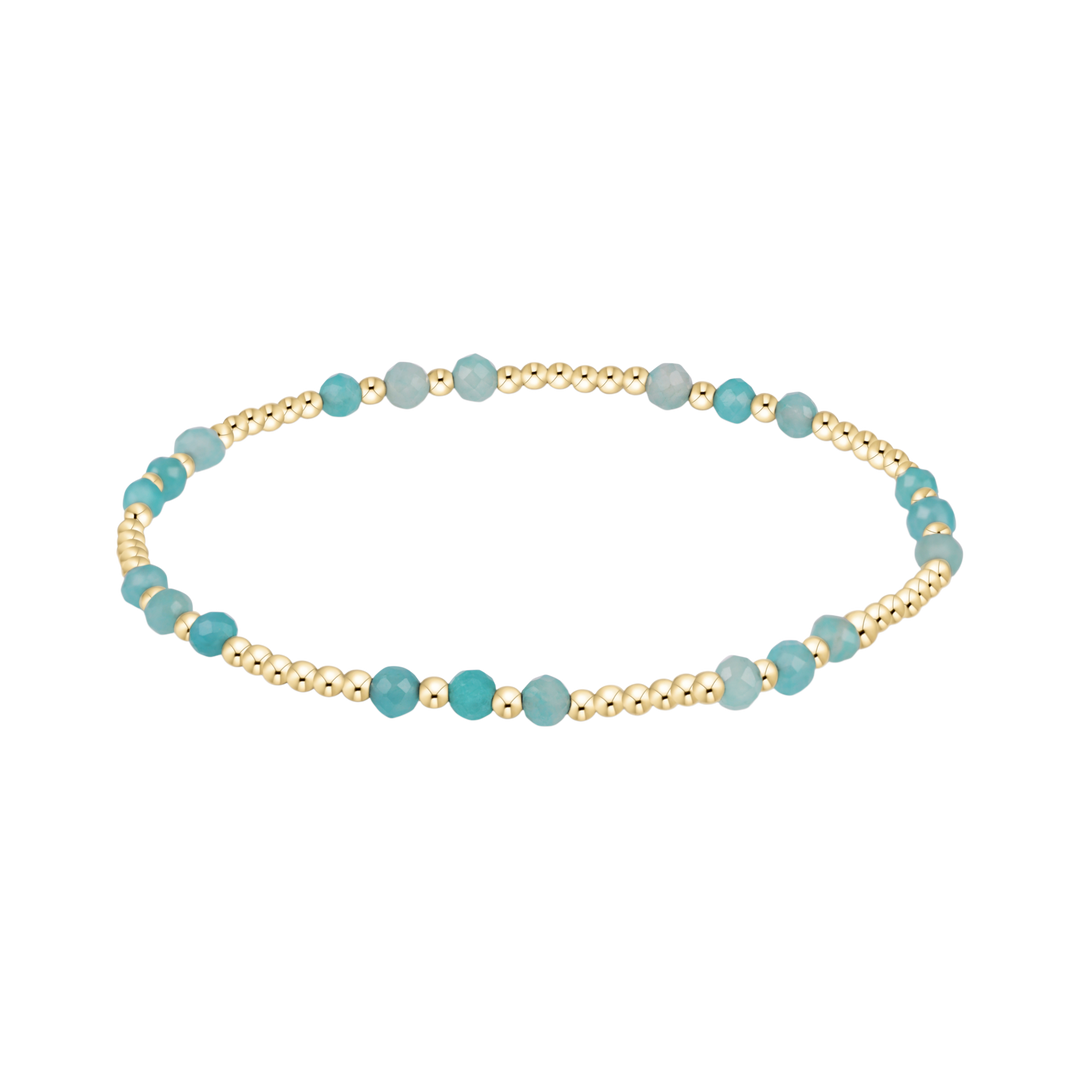 JOY AMAZONITE 3MM GEMSTONE GOLD BRACELET