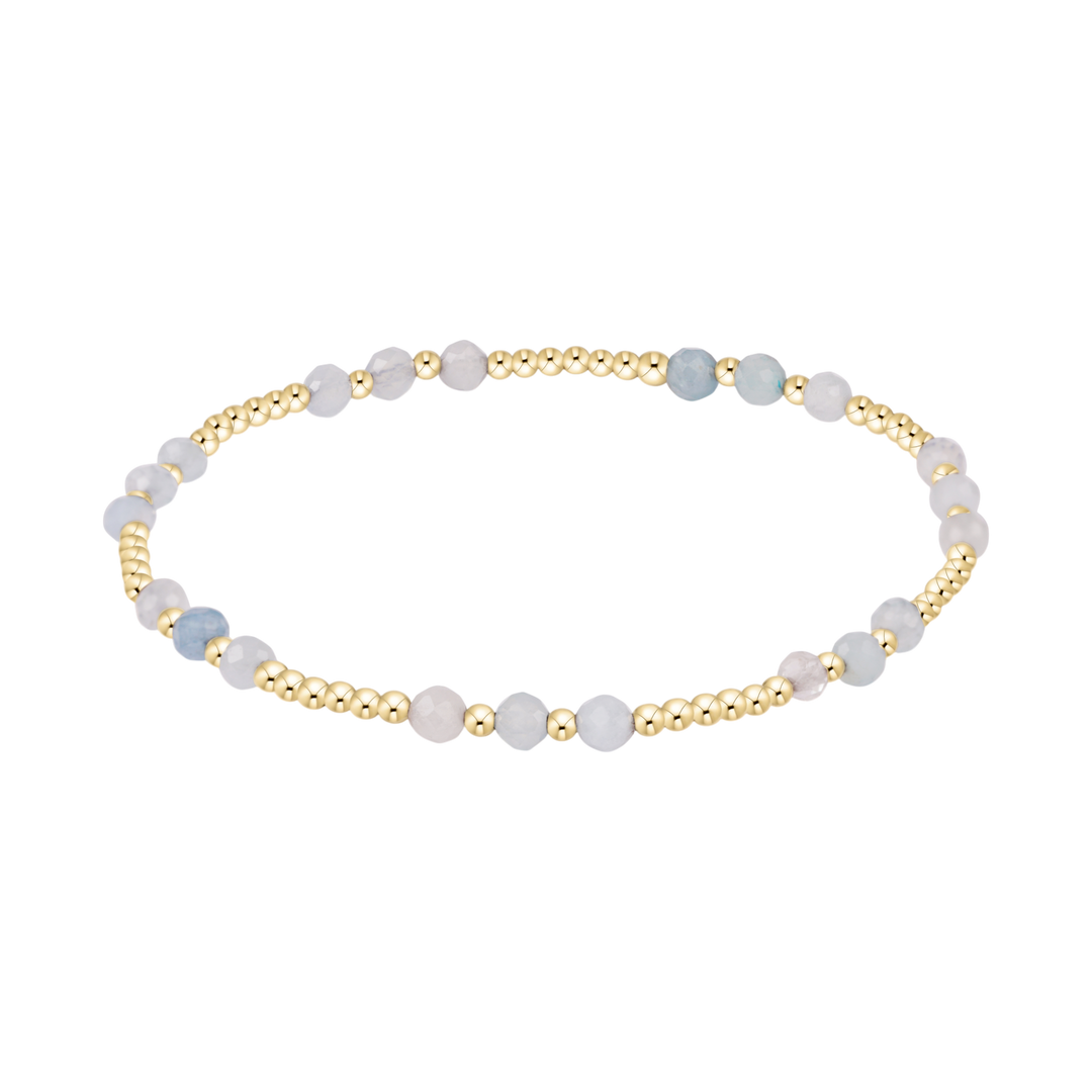 JOY AQUAMARINE 3MM GEMSTONE GOLD BRACELET
