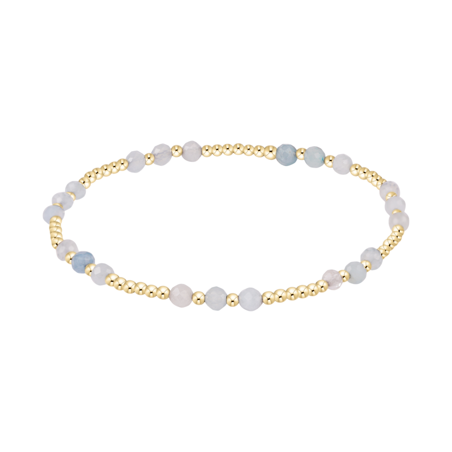 JOY AQUAMARINE 3MM GEMSTONE GOLD BRACELET
