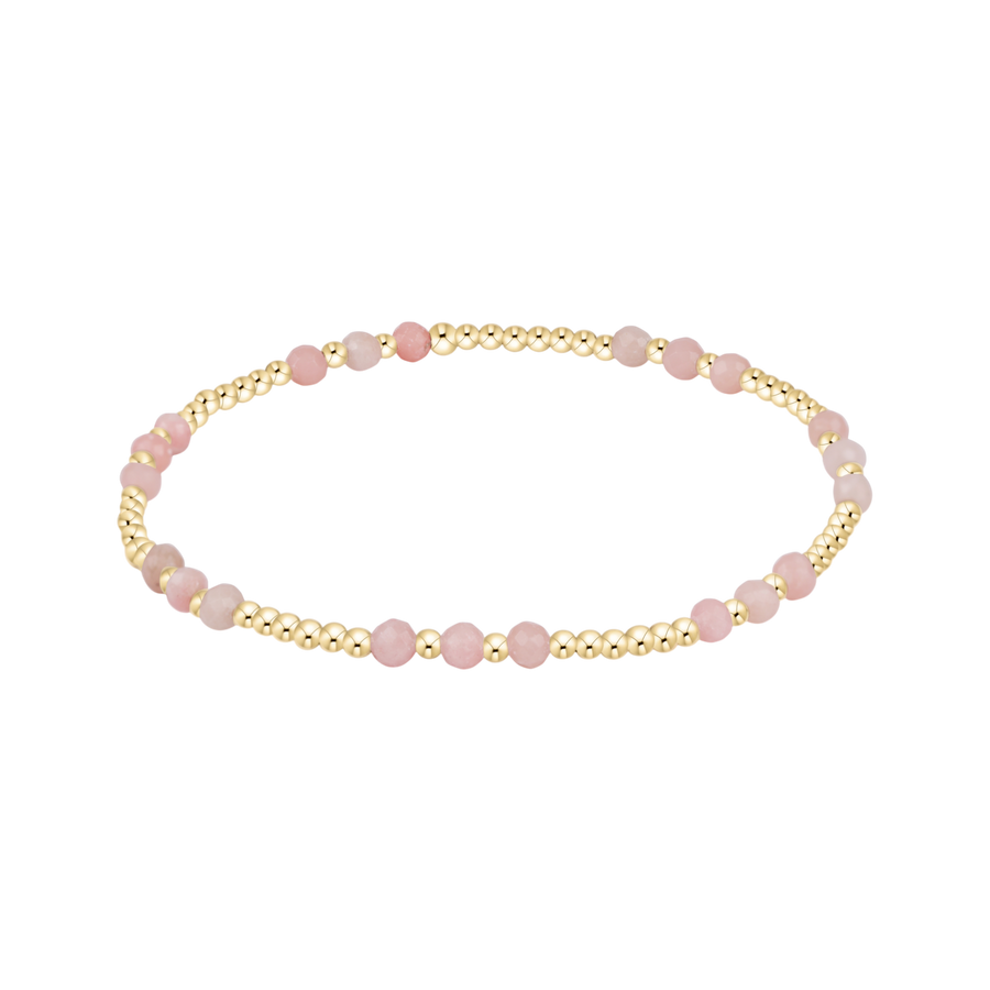 JOY PINK OPAL 3MM GEMSTONE GOLD BRACELET
