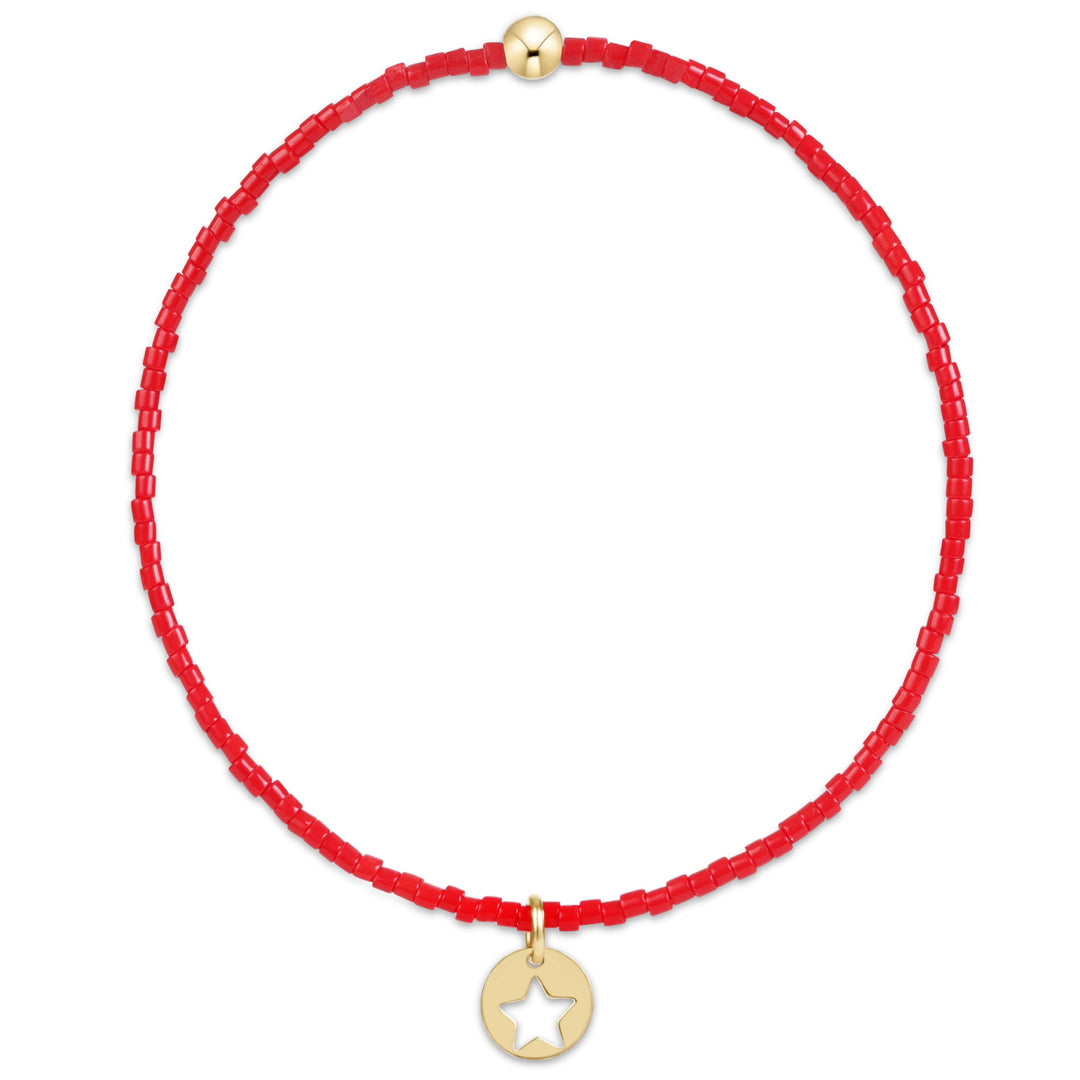 BRIGHT RED STAR CHARM HOPE CLASSIC BRACELET