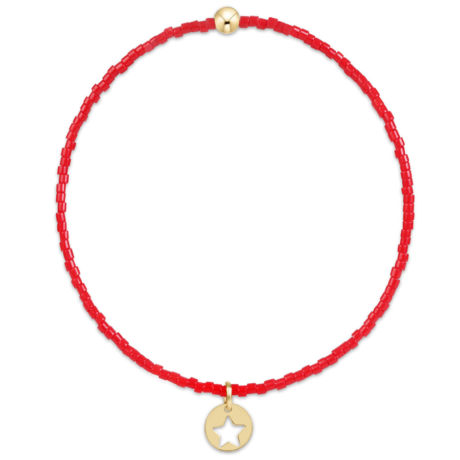 BRIGHT RED STAR CHARM HOPE CLASSIC BRACELET
