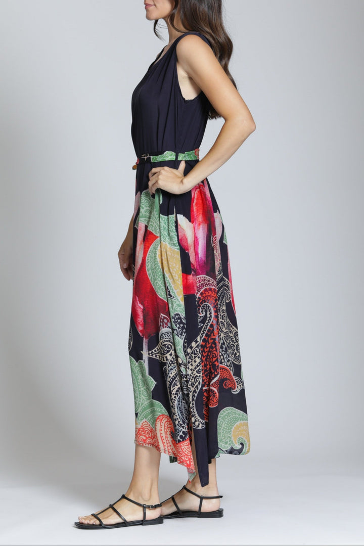 BOTANICAL PAISLEY FUSION LONG TANK DRESS