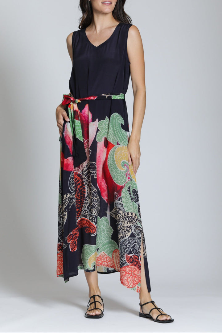 BOTANICAL PAISLEY FUSION LONG TANK DRESS