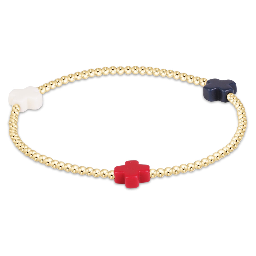 EXTENDS FIRECRACKER SIGNATURE CROSS 3MM BRACELET