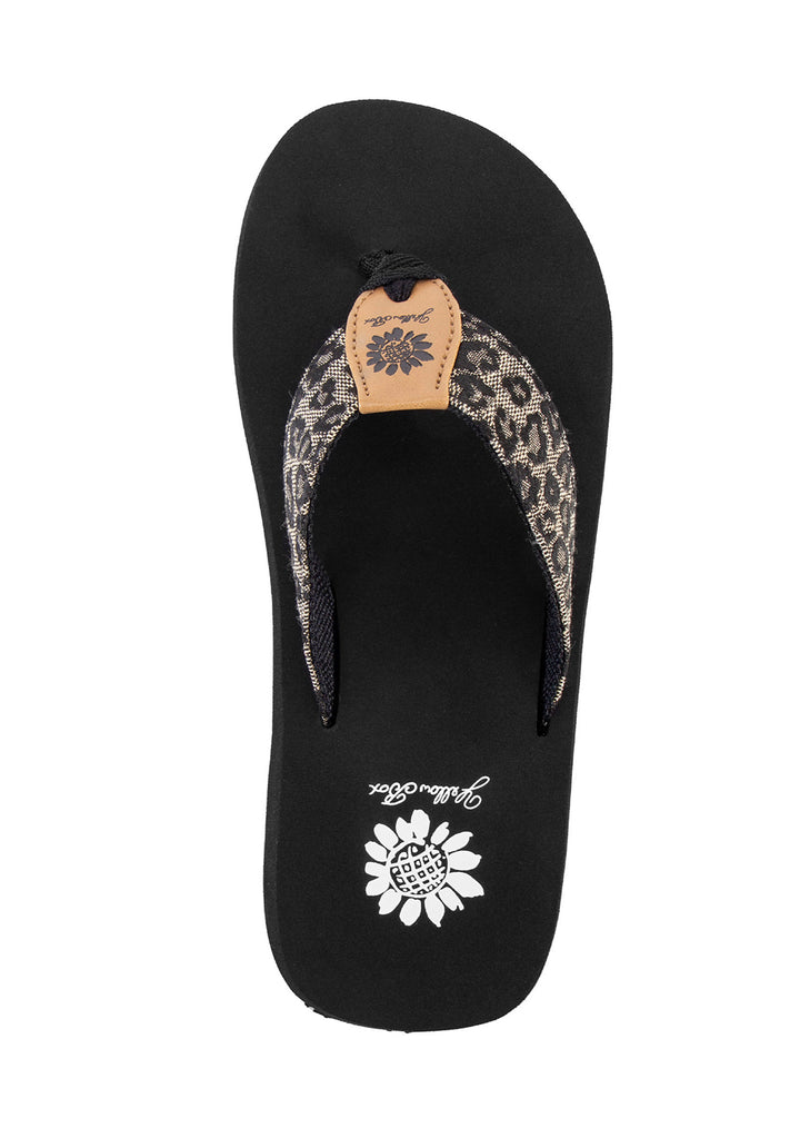 UMBRA BLACK ANIMAL PRINT FLIP FLOPS