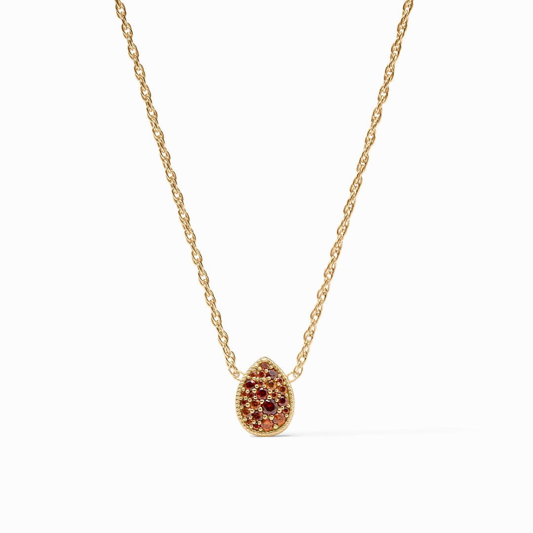 GARNET PAVE TEARDROP DELICATE NECKLACE