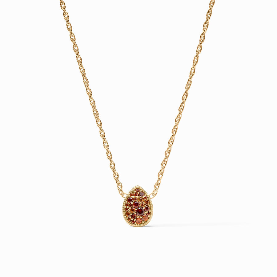 GARNET PAVE TEARDROP DELICATE NECKLACE
