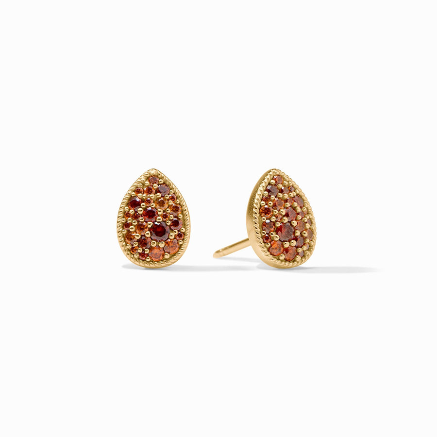GARNET PAVE TEARDROP STUD EARRINGS
