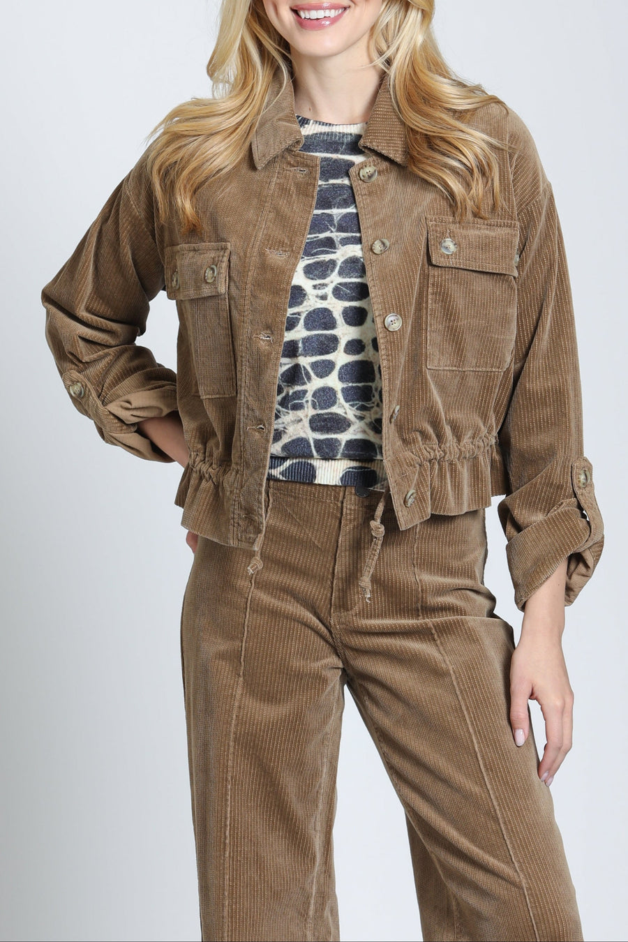 STEFFIE BRONZE CORD UTILITY JACKET

