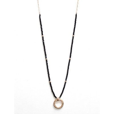 COCO BLACK CRYSTAL PENDANT NECKLACE
