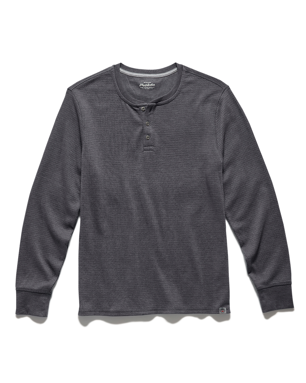 MEN'S CHATSWORTH CHARCOAL WAFFLE HENLEY
