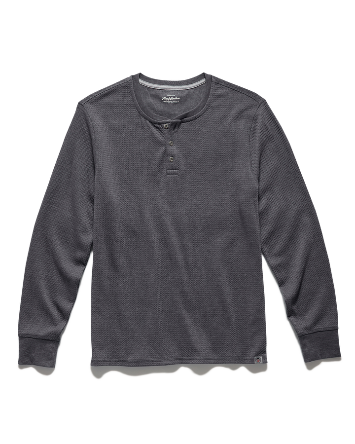 MEN'S CHATSWORTH CHARCOAL WAFFLE HENLEY