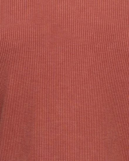 MEN'S BURNT ORANGE SOFT WAFFLE HENLEY
