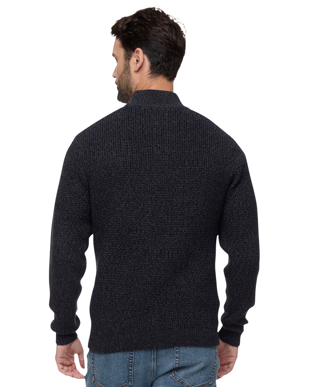 MEN'S CHARCOAL DENVER 1/4 BUTTON SWEATER