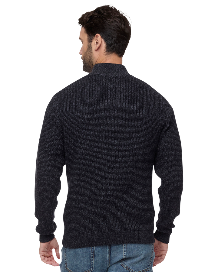 MEN'S CHARCOAL DENVER 1/4 BUTTON SWEATER