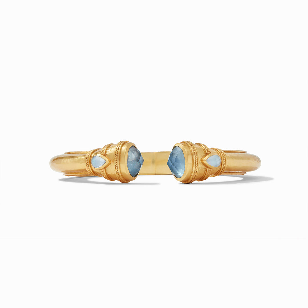CANNES IRIDESCENT CHALCEDONY BLUE DEMI CUFF BRACELET