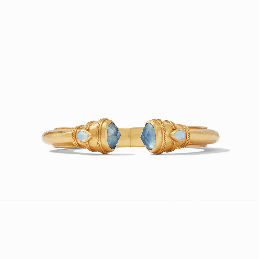 CANNES IRIDESCENT CHALCEDONY BLUE DEMI CUFF BRACELET

