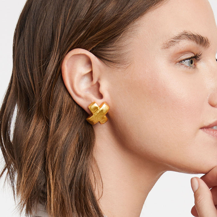 CATALINA GOLD X STUD EARRINGS
