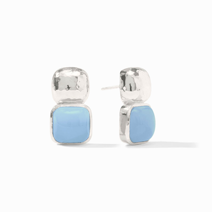 CATALINA BLUE CALCEDONY SILVER EARRINGS
