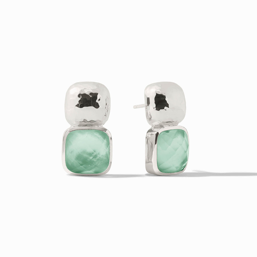 CATALINA IRIDESCENT AQUAMARINE BLUE SILVER EARRINGS
