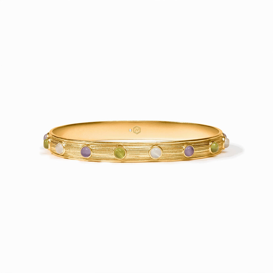 GOLD MULTI STONE CAT'S EYE COBBLESTONE BANGLE
