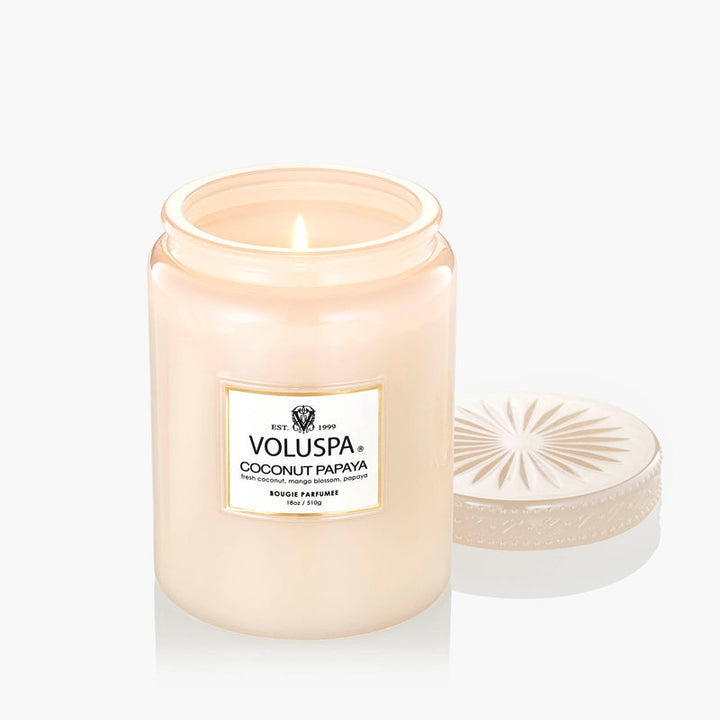 COCONUT PAPAYA 18oz LARGE JAR SPECKLE CANDLE