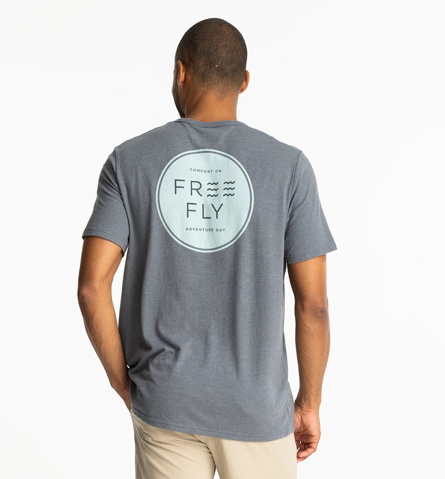 HEATHER STORM CLOUD COMFORT ONE POCKET TEE
