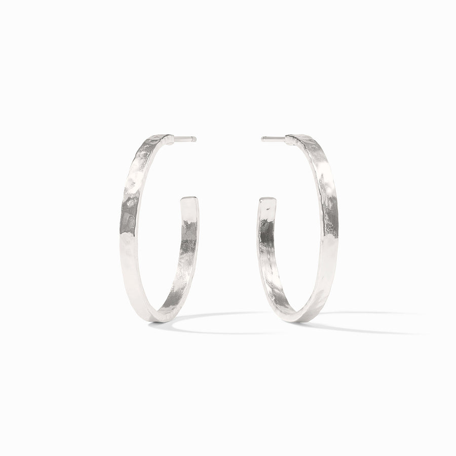 SILVER MEDIUM CRESCENT HOOP
