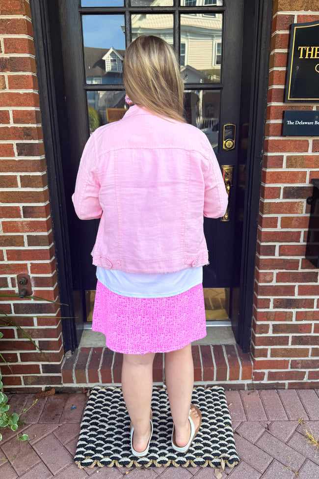 CLEAR LIGHT PINK ABBY LINEN JACKET