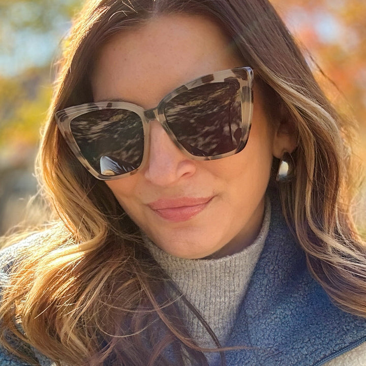 BECKY II CREAM TORTOISE POLARIZED SUNGLASSES
