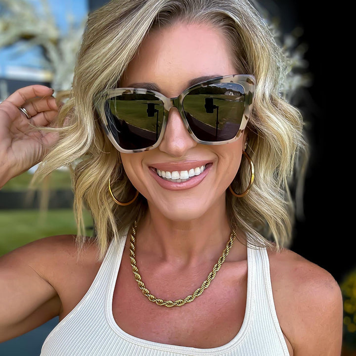 BECKY II CREAM TORTOISE POLARIZED SUNGLASSES