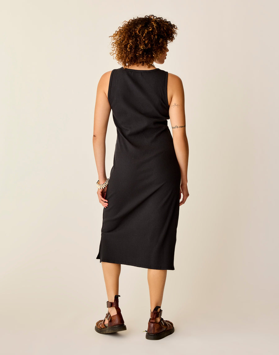 ELODIE BLACK RIB DRESS