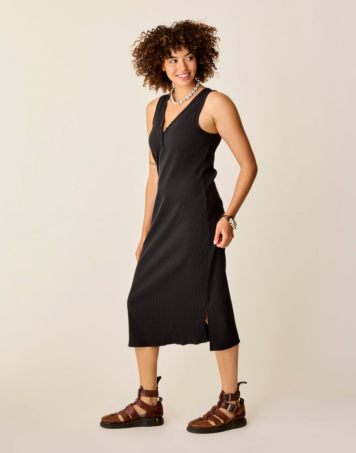 ELODIE BLACK RIB DRESS