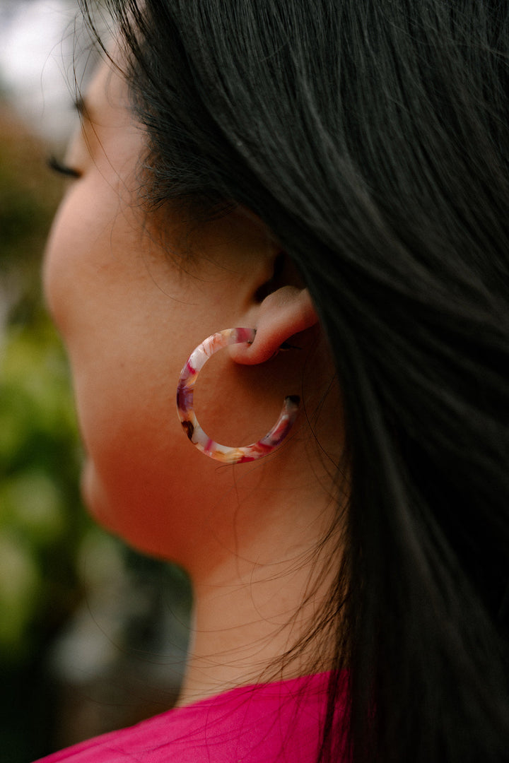 CAMY MOSAIC MEDIUM HOOP EARRINGS