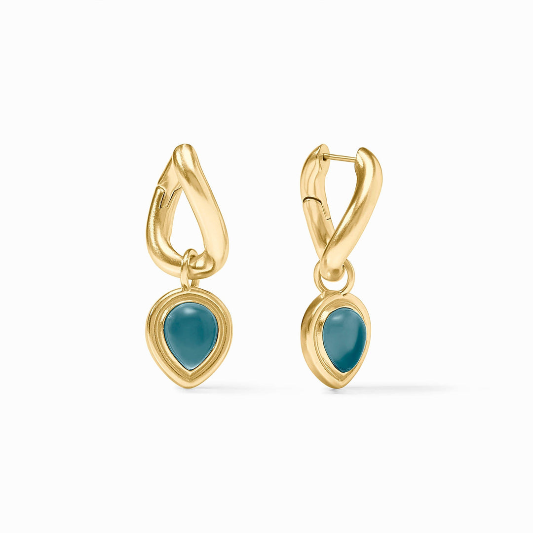 IRIDESCENT MONTANA BLUE DOLCE HOOP & CHARM EARRINGS