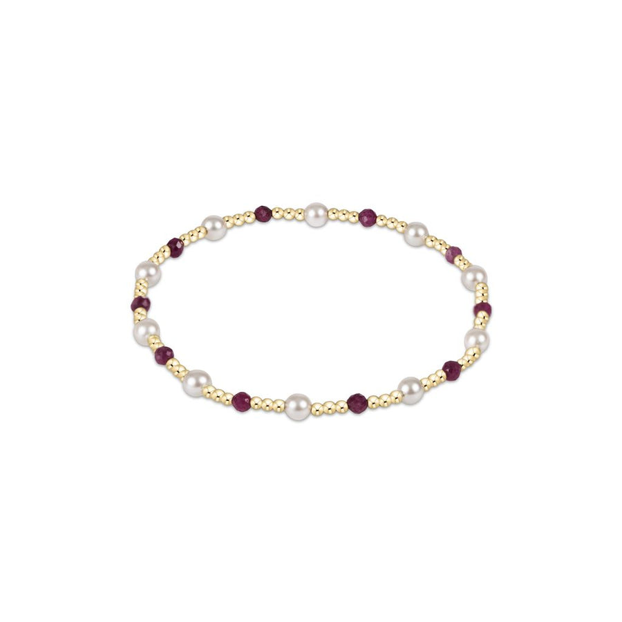 RUBY PEARL SINCERITY PATTERN 4MM BEAD BRACELET
