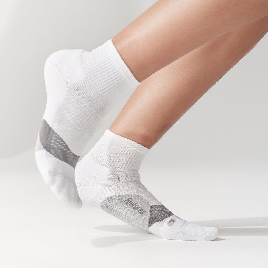 ELITE WHITE LIGHT CUSHION QUARTER SOCK
